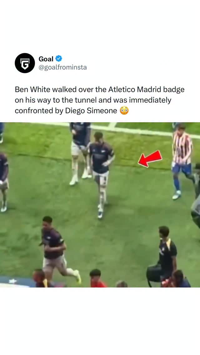 Atletico Madrid and Arsenal had to be separated on their way to the tunnel after Ben White walked over the Atleti badge 😳

Diego Simeone was not impressed 🤬