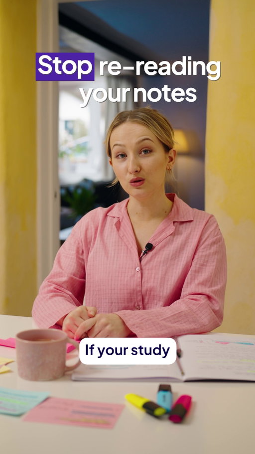 The problem with re-reading your notes? It feels too familiar! 

When you’re in an exam, you need to recall - not recognise. Today, we’re talking about Retrieval Practice, and how testing your brain is the best way to progress. 🙂‍↕️ 

#PrepLikeAPro #StudyPrep #StudyTips #RevisionTips #ExamPrep #StudySmarter