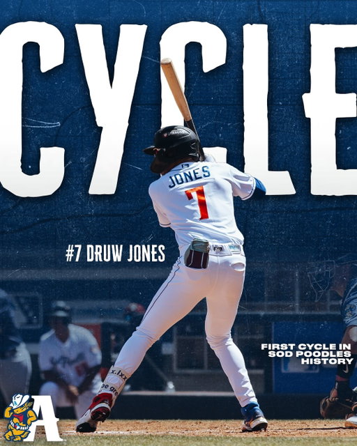 DRUW JONES HITS FOR THE FIRST CYCLE IN FRANCHISE HISTORY AND SODDIES WIN 10-2! 

#EmbraceTheAnimal