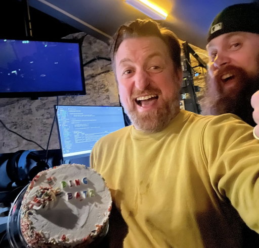 Oh man we are like SO back!  Tanks Cianna Violet for the cake necessary to begin in earnest. 
Tanks Sri Racha for squirting out sideways and ruining my now ironically colored mustard sweatshirt. 
Tanks to Zach Ashton for laughing after it happened, and also after I already gave him the best slice of cake that said Batz on it. Awwww, still buds, bruh!
Tanks for comin everyone, what a night!