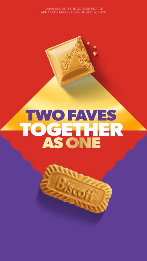 Two faves together as one. Caramilk and Biscoff, taste it now.