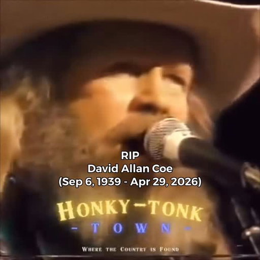🖤 Rest in peace, David Allan Coe 🥃
(Sep 6, 1939 - Apr 29, 2026)

🎥 @acltv Austin City Limits - 1984 

The Mysterious Rhinestone Cowboy has ridden off into that honky tonk in the sky. Outlaw country legend David Allan Coe passed away on April 29, 2026, at the age of 86.

He drove a hearse to Nashville, parked it outside the Ryman, and dared the world to ignore him. It never could.

He wrote “Take This Job and Shove It” for Johnny Paycheck. He wrote “Would You Lay With Me (In a Field of Stone)” for Tanya Tucker. He gave us “You Never Even Called Me by My Name,” the self-proclaimed perfect country and western song. He haunted us with “The Ride.” He was wild, complicated, and utterly one of a kind.

His widow Kimberly said it best: “One of the best singers, songwriters, and performers of our time, never to be forgotten.”

Ride on, cowboy.

#davidallancoe #rip #outlawcountry #countrylegend