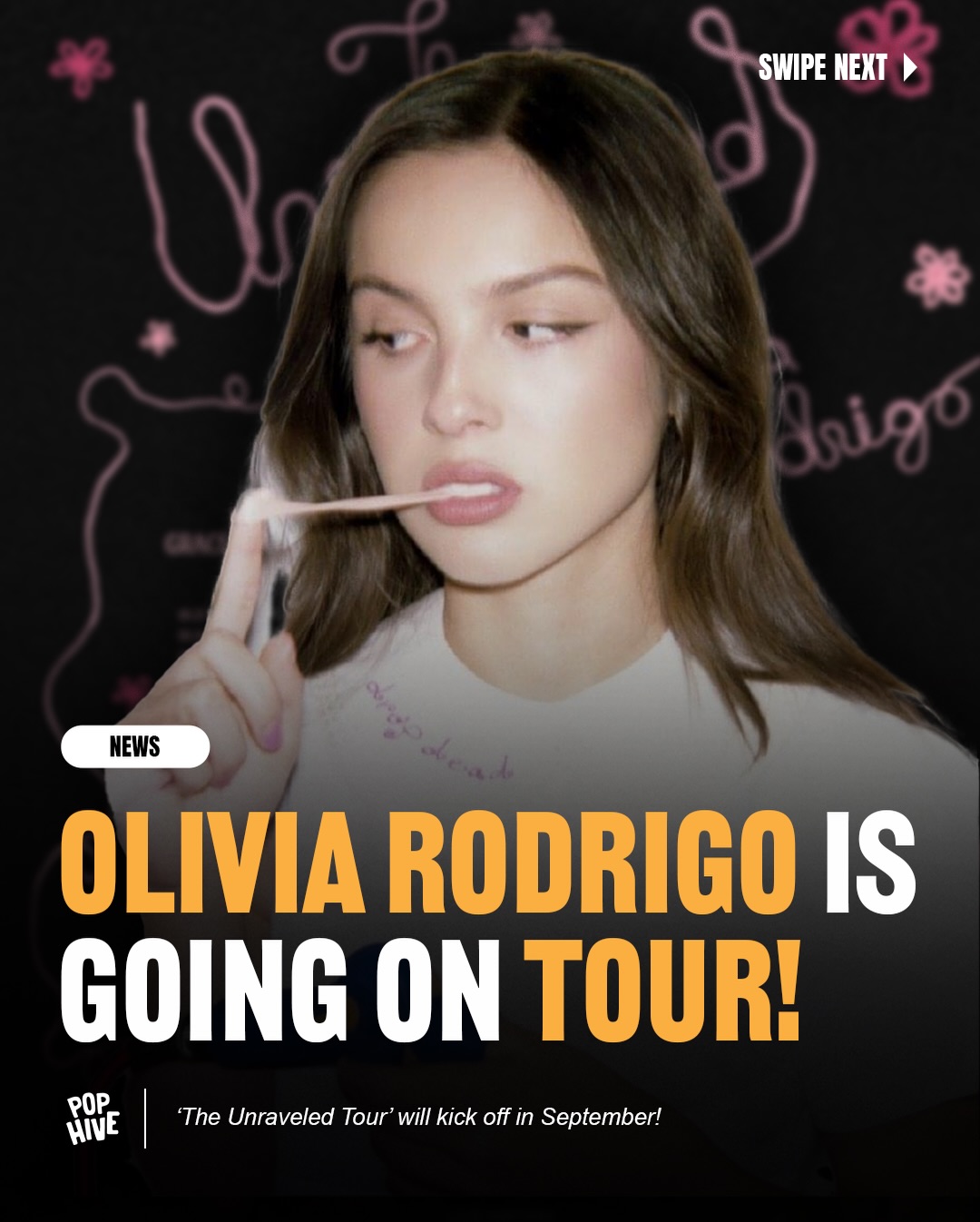 Olivia Rodrigo has announced ‘The Unraveled Tour’❕ 

“i am so so excited to announce The Unraveled Tour!!! I am counting down the days till I get to sing all of the songs from ‘you seem pretty sad for a girl so in love’ with u guys!!! 🩷🩷🩷”