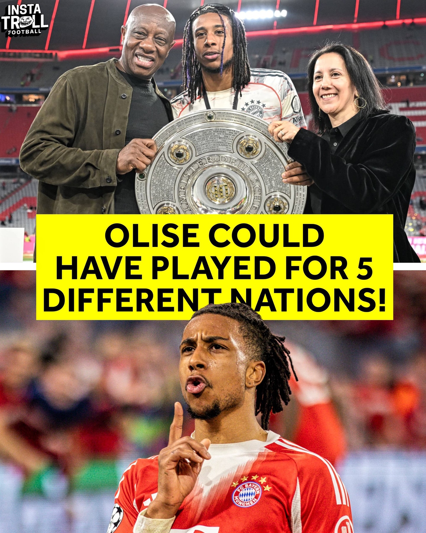 Michael Olise isn’t just cooking on the pitch, his international background is just as crazy… 🤯⬇️

Olise was eligible to represent:
▪️ England 🏴󠁧󠁢󠁥󠁮󠁧󠁿 the country he was born in
▪️ France 🇫🇷 through his French-Algerian mother
▪️ Algeria 🇩🇿 via his mother’s roots
▪️ Nigeria 🇳🇬 through his father
▪️ Haiti 🇭🇹 also on his maternal side

That’s FIVE different nations he could’ve picked from 🌍

🗣️ Thierry Henry: “Why did Michael Olise choose France over England? Because he wanted France. It’s his dream.”

He played for both England and France at youth level, but when it came to the senior call, he chose France national football team 🇫🇷

Looks like it could pay off too, with France currently favourites to win the World Cup according to @PolyMarket 🏆