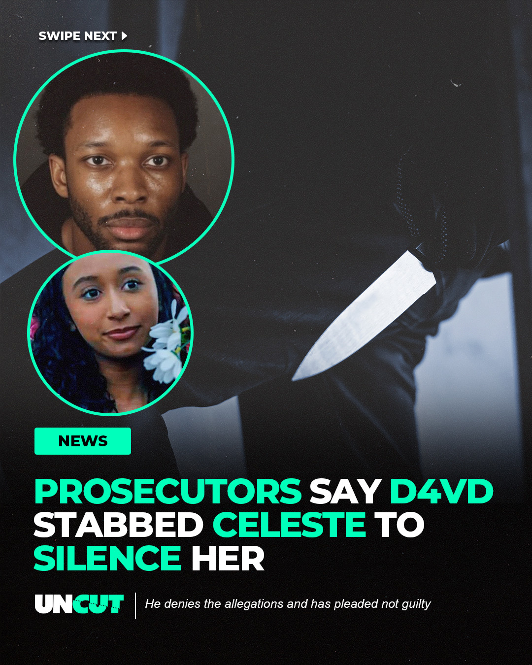 D4vd pleads not guilty after prosecutors accuse him of killing a 14-year-old girl 🚨⁠
⁠
Prosecutors claim he stabbed Celeste Rivas Hernandez after she threatened to reveal their relationship and tried to hide evidence, but his lawyers say he is innocent and he has denied all charges 🚫⁠
⁠
What do y’all think⁉️👀