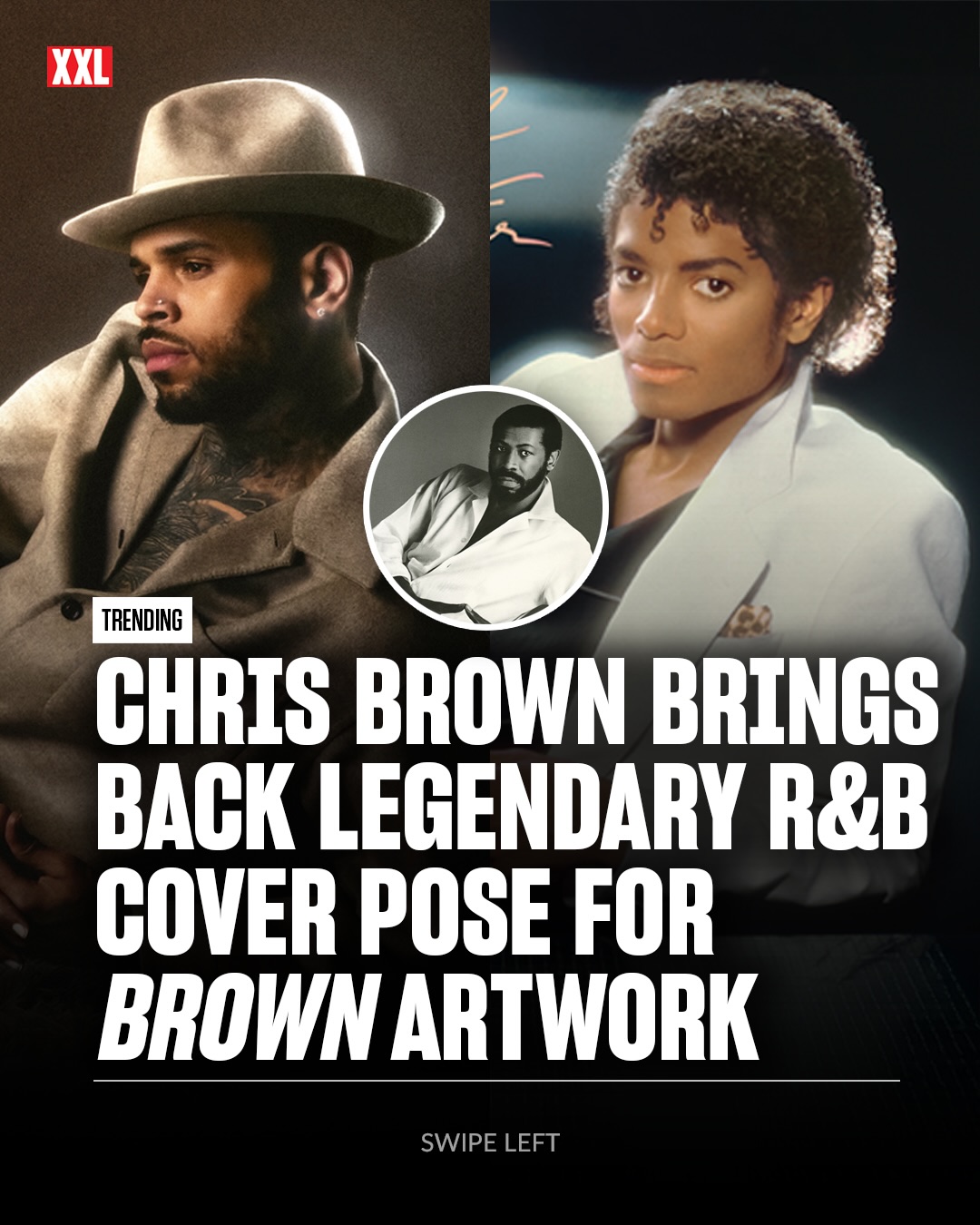 Chris Brown taps into a classic R&B era with the cover for his upcoming album Brown. The artwork nods to the iconic laid-back pose made famous by legends like Michael Jackson, Lionel Richie, Luther Vandross and Teddy Pendergrass.

By recreating the look, the singer appears to be paying homage to that timeless sound and aesthetic ahead of the release. Brown drops May 8 and features 27 tracks.
