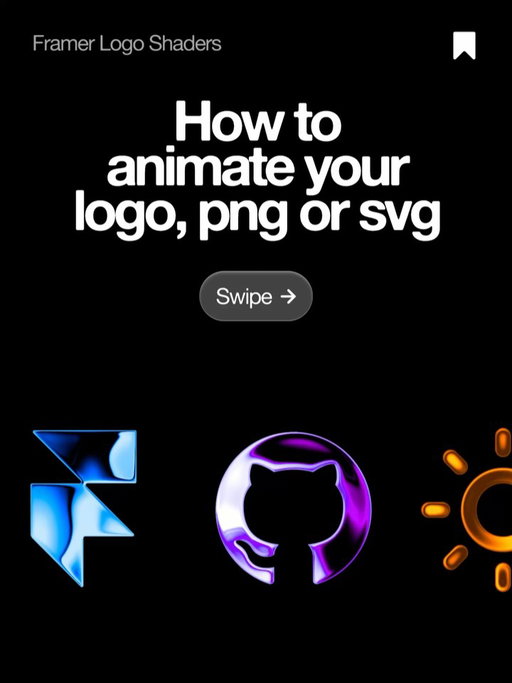 🫧 Bring your logos to life with Logo Shaders, a new kind of Framer Shader that supports SVGs and PNGs and adds stunning, dynamic effects.