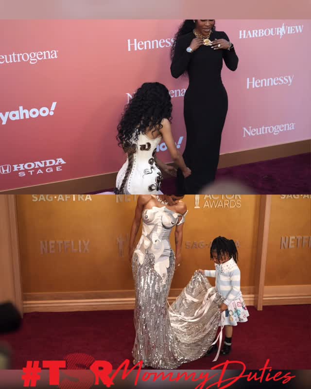 #TSRMommyDuties: Nothing like a daughter’s love! 🥹 #TeyanaTaylor helped her mom #NikkiTaylor on the red carpet— just like #RueRose did for her. ❤️ (📸: @gettyimages) ✍🏾: #TSRStaffLG