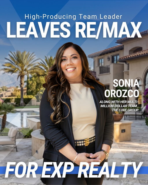Big moves, bold vision 🚀

We’re eXcited to welcome industry powerhouse Sonia Orozco and her 14-agent team, The Luxe Group, to eXp Realty!

Sonia has built a legacy defined by leadership and now she’s stepping into her next chapter — one focused on innovation, scalability, and long-term growth.

Her decision reflects what top agents across the industry are seeing: the future belongs to those willing to evolve.

Please join us in welcoming Sonia and The Luxe Group to eXp! The future is bright ✨

Comment "Sonia" to read more!