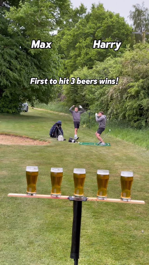 First to hit 3 beers wins! #golf