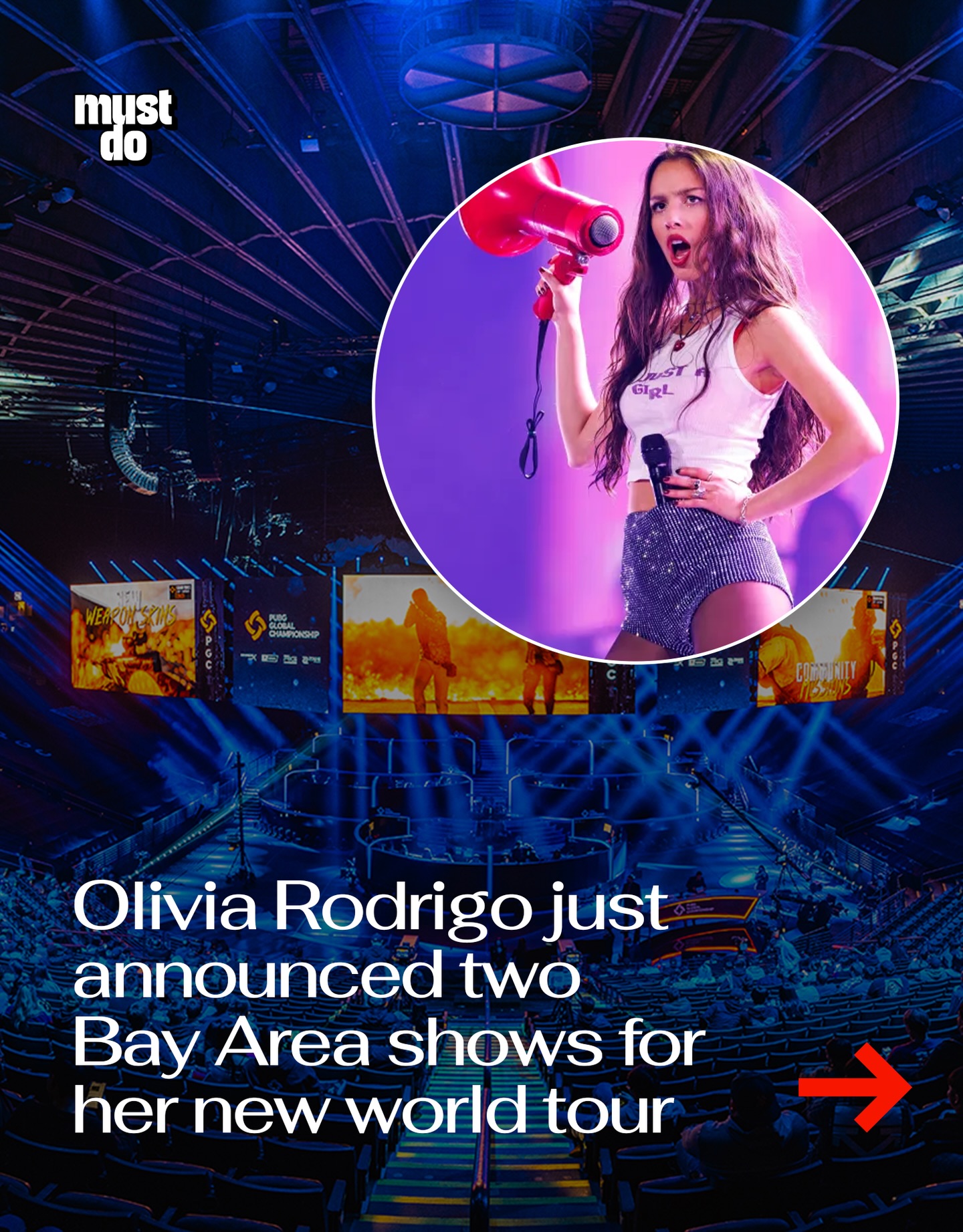 The Bay Area is getting two stops.

Olivia Rodrigo is bringing her “Unraveled Tour” to Oakland Arena on December 11 and 12, 2026.

The 65-date world tour kicks off September 25, 2026 and supports her upcoming album dropping June 12.

Tickets go on sale May 7, with presales starting earlier that week.

She’s also bringing back limited $20 tickets, which won’t last long.

If you’re planning to go, this is one to be ready for.

By the way, we have a weekly newsletter with what’s worth knowing about and doing in San Francisco. One newsletter. Once a week. Link in bio.

Media via Shutterstock/Instagram

#mustdosf #oaklandconcerts #bayareaconcerts