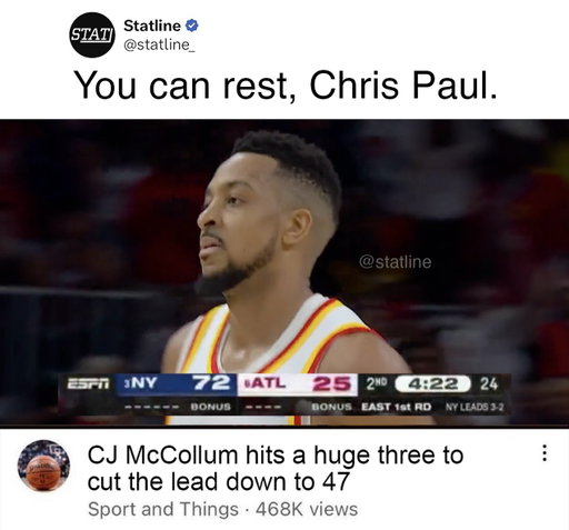 We appreciate what you've done CP3, but McCollum's got it from here