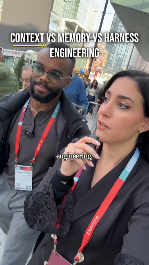 Context vs Memory vs Harness engineering explained in 40 seconds by Richmond Alake ⚡️

💡These 3 disciplines are core to building agents that can actually remember and reason over time

Most agents work well within a single session but lose everything the moment it ends. Memory engineering treats long-term memory as first-class infrastructure.

Richmond Alake (Director of AI DevEx at Oracle) walked me through all three in NYC🗽

✈️ I’m PSYCHED to be heading to an offsite with the Oracle developer team very soon to go even deeper on agent harnesses & excited to share learnings with y’all! 

If you want to learn how to build memory-aware agents, Richmond has a free short DeepLearning.AI course in collaboration with Oracle that he co-taught with his colleague Nacho! 📚

Comment ✨DEVELOPER✨ and I’ll DM you the link to the free DeepLearning agent memory course & the AI Developer GitHub repo by Oracle to help you start building 💻