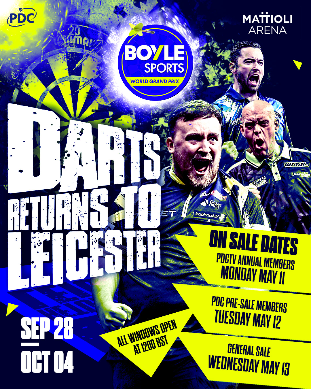 The 2026 @BoyleSports World Grand Prix is heading to @LeicesterArena 🎉
Get ahead of the crowd with pre-sale access 👇
Click the link in our bio to register 🔗