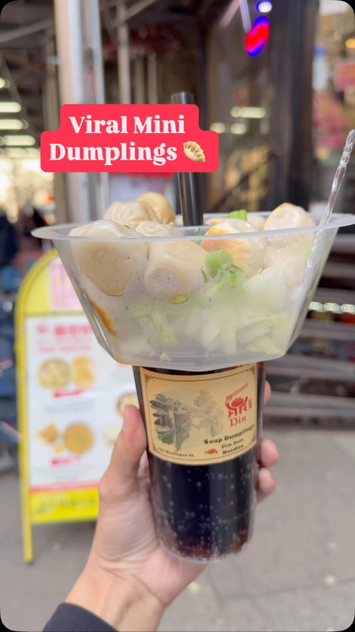 NYC cheap eats alert 🚨 Brooklyn might have one of the best food deals right now. 

📍Din Soup Dumpings, 162 Montague St. 2 Fl, Brooklyn
🥟 20 mini finger dumplings with a drink of your choice for only $12
👩🏻‍🍳Made fresh in house daily. 
💵 One of the best food deals 

#traveleengurl #thingstodoinnyc #minidumplings #nyceats #viraldumplings