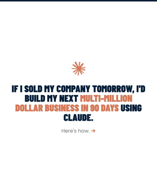 I’d build a 5-person AI department that works 24/7.

THE RESEARCHER 
I’d feed it 100+ Reddit threads, Amazon reviews, and Facebook posts from my target customer 
I’d have it identify the top 5 problems people are already paying to solve 
I’d ask: “What pain are people complaining about that existing solutions are failing to fix?” 
I’d make it map the exact language customers use to describe their frustration 

THE STRATEGIST 
I’d ask: “What’s the smallest test I can run this week to prove demand?” 
I’d have it rank my offer ideas by speed to launch and likelihood to convert 
I’d run every concept through “No BS What Would It Take?” analysis 
I’d make it design a free lead magnet customers would happily pay $50 for 
I’d demand the simplest path to validation, not the prettiest one 

THE COPYWRITER 
I’d never ask for “good copy” too vague 
I’d build it step by step: hook first, then bullets, then full landing page 
I’d force it to write headlines anyone could understand in 5 seconds 
I’d have it create a CTA that feels impossible to scroll past 
I’d push back on every weak line until the page can’t be ignored 

THE BUILDER 
I’d give it my copy and tell it to build a one-page site 
I’d have it design for mobile first, desktop second 
I’d ask for proof, not polish. Get it live, then improve 
I’d skip animations, brand kits, and 12-page funnels entirely 

THE MARKETER 
I’d have it map a 30, 60, 90 day plan to reach $5K-$10K per month 
I’d make it identify which platforms my customers actually use 
I’d force it to write 3 outreach DMs that sound like a friend, not a pitch 
I’d demand weekly priorities, posting cadence, and success metrics for every channel 
I’d make it test 10 angles in the time it used to take to test one 

AI without direction is worthless. AI with mediocre direction gets mediocre results. AI with elite direction builds empires. 

I’m hosting a free masterclass where I’ll walk you through the full system live, every prompt, every workflow, the same process I used to build Quest Nutrition into a $1B exit, now with the speed of AI.

Comment “AI CLASS” and I’ll dm you the link to register.