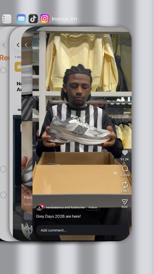 New Balance Grey Days are here!
 
Tap in with us to see what’s dropping, what’s happening, and where to pull up. From hot launches to can’t-miss events, we’re celebrating grey all month long.
 
5/02: Grey House @familystylefest
5/08: 2010 drop
5/15: 2000 + 5030 in-store drop
 
And this isn't everything. Don't sleep. 🤫