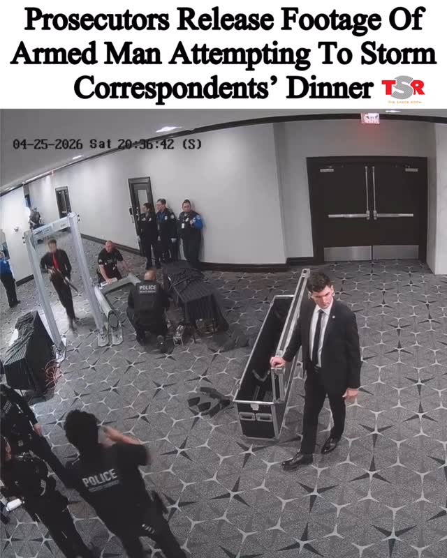 TSR Staff Lawrencia! @lawrencia.cg
_____________________________________
Federal prosecutors released video showing #ColeAllen armed and attempting to rush the White House Correspondents’ Association dinner, where he allegedly planned to target President #DonaldTrump.
_____________________________________
The footage was shared by U.S. Attorney #JeaninePirro amid speculation that a Secret Service agent may have been hit by friendly fire during the incident.
_____________________________________
Pirro pushed back on those claims, stating, “There is no evidence the shooting was the result of friendly fire.”
_____________________________________
Prosecutors previously said the agent was struck in a bullet-resistant vest but have not confirmed whether the bullet came from the suspect’s weapon. (📸: U.S. District Attorney’s Office)✍🏾: #TSRStaffLG