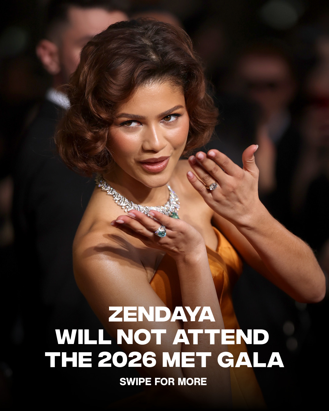 Zendaya is skipping the Met Gala 👀
ㅤ
Zendaya is sitting out the 2026 Met Gala after a packed stretch of press tours and back-to-back projects.
ㅤ
📷 Getty Images