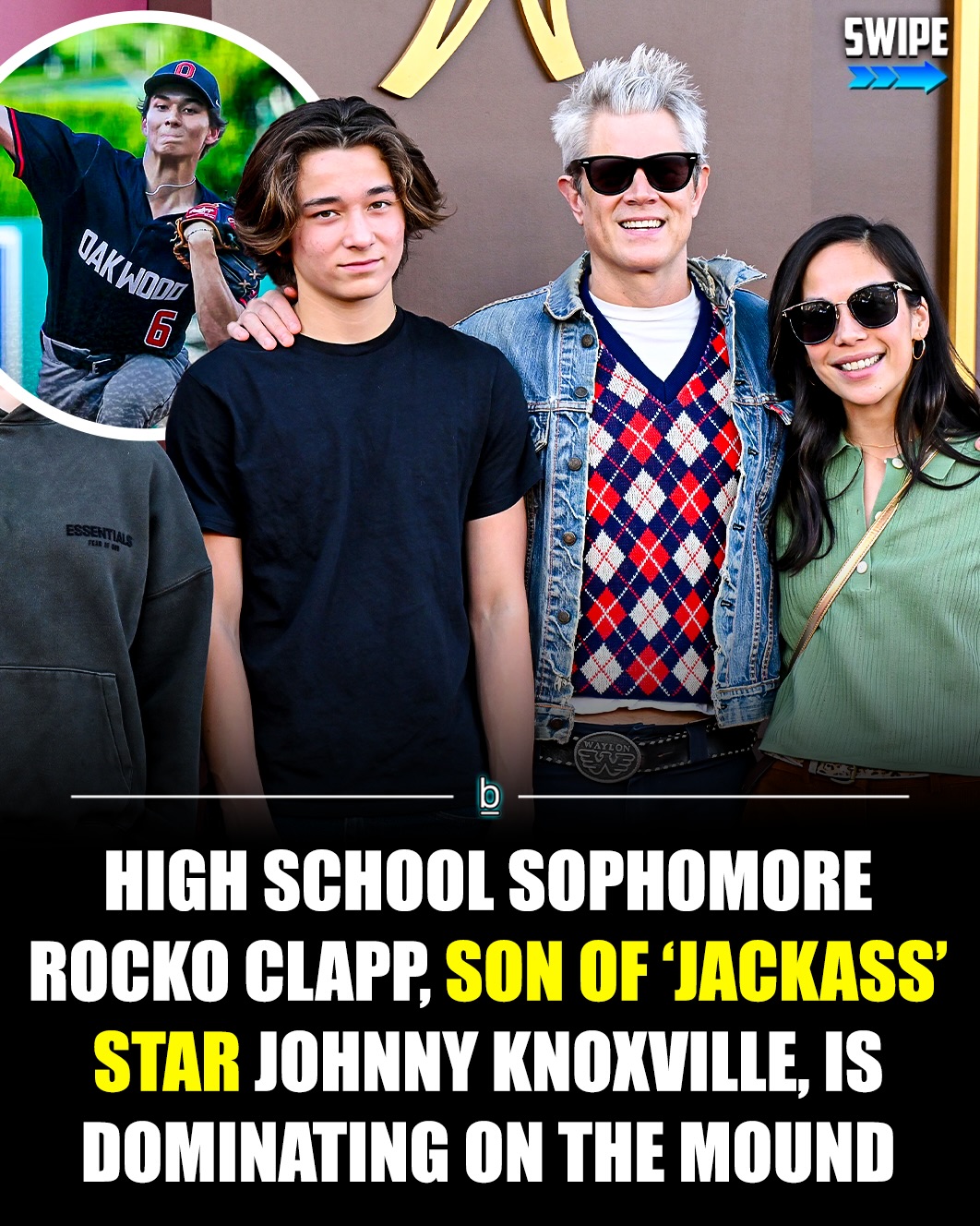 Johnny Knoxville of Jackass fame was a pretty good baseball player before he landed in Hollywood. ⚾️

They reportedly named him to the all-senior all-star team as a pitcher in 1989, while he played for South Young High School (now South-Doyle) in Tennessee. (Of course, he was known by his real name, P.J. Clapp, back then.)

In 2022, when he was just 12-years-old, Johnny Knoxville’s son Rocko Clapp appeared with him on Jimmy Kimmel Live. Rocko was there to see if he could strike out the show’s host and his dad. 👍

During the interview, Knoxville told Kimmel, “It was either go to college and play, or come out to LA and try something. I pitched and played first base. I loved it. … I knew I couldn’t be a professional. I could have played college, but that’s about where I would have petered out.”

He now hopes that his son Rocko, a sophomore for Oakwood in California, can do what he didn’t: play college baseball, preferably for the University of Tennessee. 🏫

🗣️ - “I’m trying to sing him the praises on the Tennessee Vols,” Johnny Knoxville told Knox News earlier this year. “What a wonderful program.”

So far in his high school baseball career, Rocko Clapp, now 16, has a career ERA of just 0.69. In his sophomore year, according to MaxPreps, Clapp compiled a 0.80 ERA with 27 strikeouts in 26.1 innings pitched. 🔥

His team is 19-1, with the one loss coming in extra innings, and is headed for the postseason.

Earlier this month, Clapp played in the Halo Classic at Angel Stadium. He needed just 10 pitches to record a 1-2-3 fifth inning.

🗣️ - “I’m very proud of him and the season he is having,” Knoxville said. “Most of all, how he conducts himself on and off the field.”

Follow 👉 @brobible for all things “dude” 😎 

#guys #dudes #men #bros