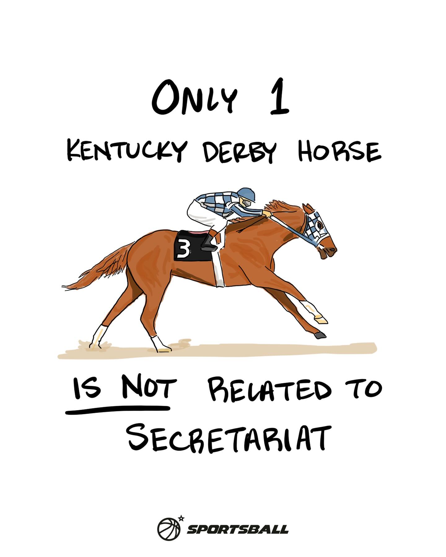 21 of 22 horses in the 2026 Kentucky Derby are direct descendants of Secretariat 🐎

Every year this is everyone’s favorite Derby stat, but it shouldn’t surprise you anymore. Secretariat sired 663 foals over 40 years ago. Those foals had foals. Those foals had foals. Do that enough times and you’re in nearly every pedigree in North American racing.

The average connection is about 6 generations back, and over half the field (11 of 21) traces back to him through multiple bloodlines, some through as many as 4 separate paths.

Swipe through to try and find the one horse not traced back to Big Red. 🏇

Data from pedigreequery 📊