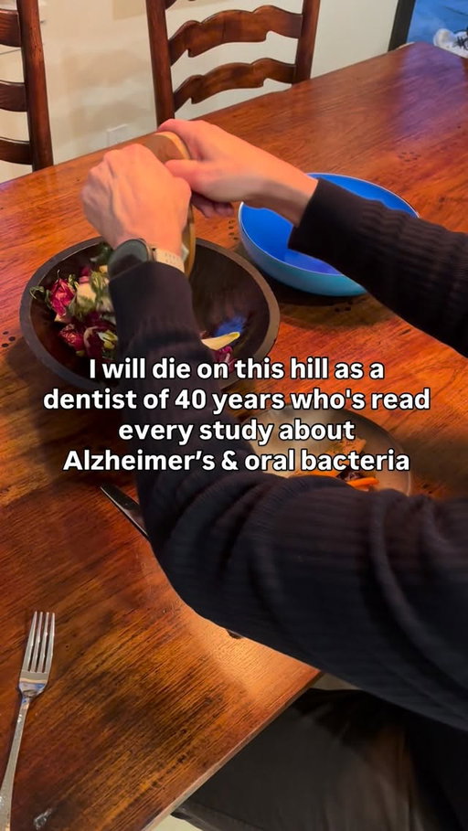 If you want to prevent Alzheimer’s, you better be flossing. Alzheimer’s is now the 6th leading cause of death in America - and the only one in the top 10 with no cure and no proven prevention.

For decades, the connection between oral health and Alzheimer’s was waved off as correlation - sick people have sick mouths, that’s the explanation. 

A 2019 paper published in Science Advances broke that frame.

Researchers found gingipains - toxic enzymes produced by Porphyromonas gingivalis, the bacterium behind gum disease - in 96% of Alzheimer’s brain samples examined. They found the bacterium itself in the cerebrospinal fluid of living Alzheimer’s patients. Then they orally infected mice with P. gingivalis. 

The bacteria traveled from mouth to the brain. Toxin levels rose. Neurons died. Amyloid beta - the plaque long considered the hallmark of Alzheimer’s - appeared. When researchers blocked the toxin with a drug, the brain damage stopped.

That is not correlation, that is a proposed causal chain.

Twice a year, someone examines your gum tissue in detail. They chart your pockets. They note your bleeding. Almost none of them know they may be looking at one of the earliest warning signals for cognitive decline.

The hill I will die on: bleeding gums are not a hygiene problem. They are a broken barrier between your oral microbiome and your bloodstream - and your bloodstream is a highway straight to your brain.

👉Follow and comment NEWSLETTER for more mouth-body connection science that might just save your life one day.
-Dr. B