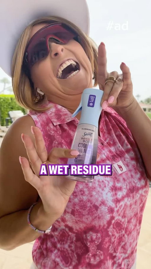 #ad Mama is BACK in the desert cooling it off one mist (and spritz) at a time with @secretdeodorant #gripandrip #golf