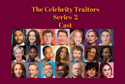 The cast is ready for the castle 🏰 
here they are :
Amol Rajan - Broadcaster
Bella Ramsey - Actor
James Acaster - Comedian
James Blunt - Singer/Songwriter
Jerry Hall - Model and Actress 
Joanne McNally - Comedian
Joe Lycett - Comedian
Julie Hesmondhalgh - Actor
King Kenny - Content Creator 
Leigh-Anne Pinnock - Pop star
Maya Jama - Broadcaster
Michael Sheen - Actor
Miranda Hart - Actor
Myha’la - Actor
Professor Hannah Fry - Broadcaster
Richard E. Grant - Actor 
Rob Beckett - Comedian
Romesh Ranganathan - Comedian
Ross Kemp - Actor
Sebastian Croft - Musician
Sharon Rooney - Actor

© The Celebrity Traitors BBC/Studio Lambert

#thetraitors #thecelebritytraitors #thecelebritytraitorsuk #celebritytraitors
