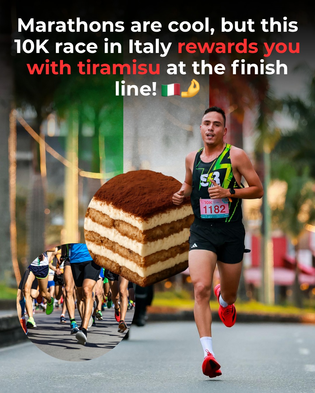 Marathons are cool… but this might be the sweetest race on the calendar 👀🍰🇮🇹

Treviso, Italy (aka the birthplace of tiramisu) is hosting the world’s first Tiramisu Run on 11th October 2026... a 10K through its dreamy, medieval streets, often called “Little Venice” ✨

And the best part? It’s happening the same weekend as the Tiramisu World Cup 🍰🏆

So your itinerary looks like:
🏃‍♀️ Run 10K in the morning
🍰 Eat your body weight in tiramisu in the afternoon

Honestly… this is the kind of “fitness” we can get behind 😂

Would you run this? 👀