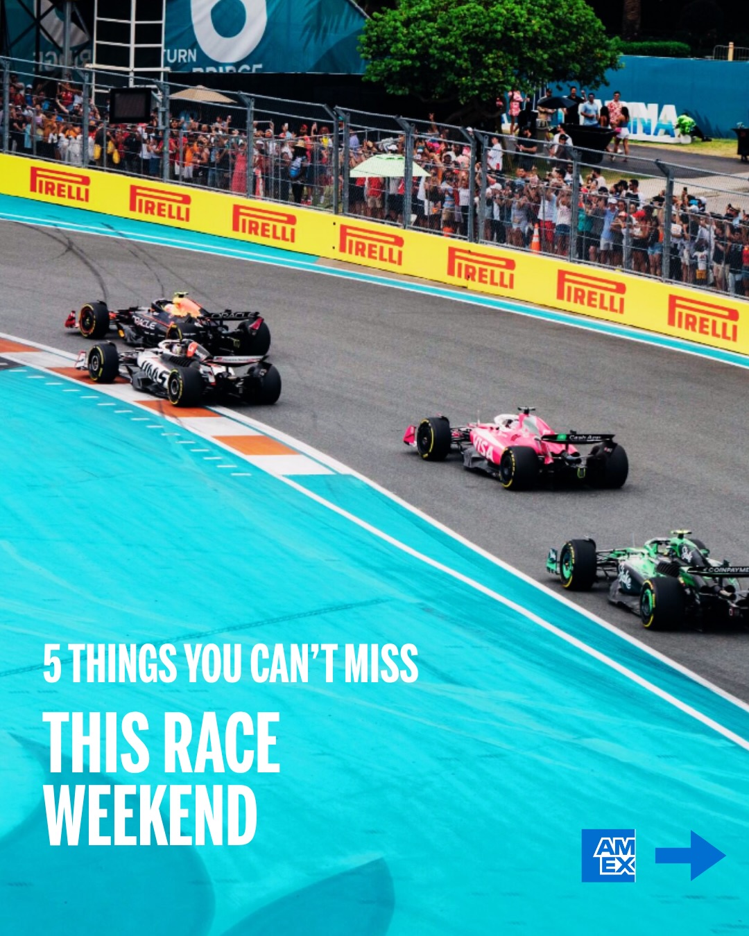 Experience the FORMULA 1 CRYPTO.COM MIAMI GRAND PRIX 2026 with American Express. From the track to exclusive moments, Card Members can explore access to race weekend perks. #miamigp. Terms apply. See link in bio for details.