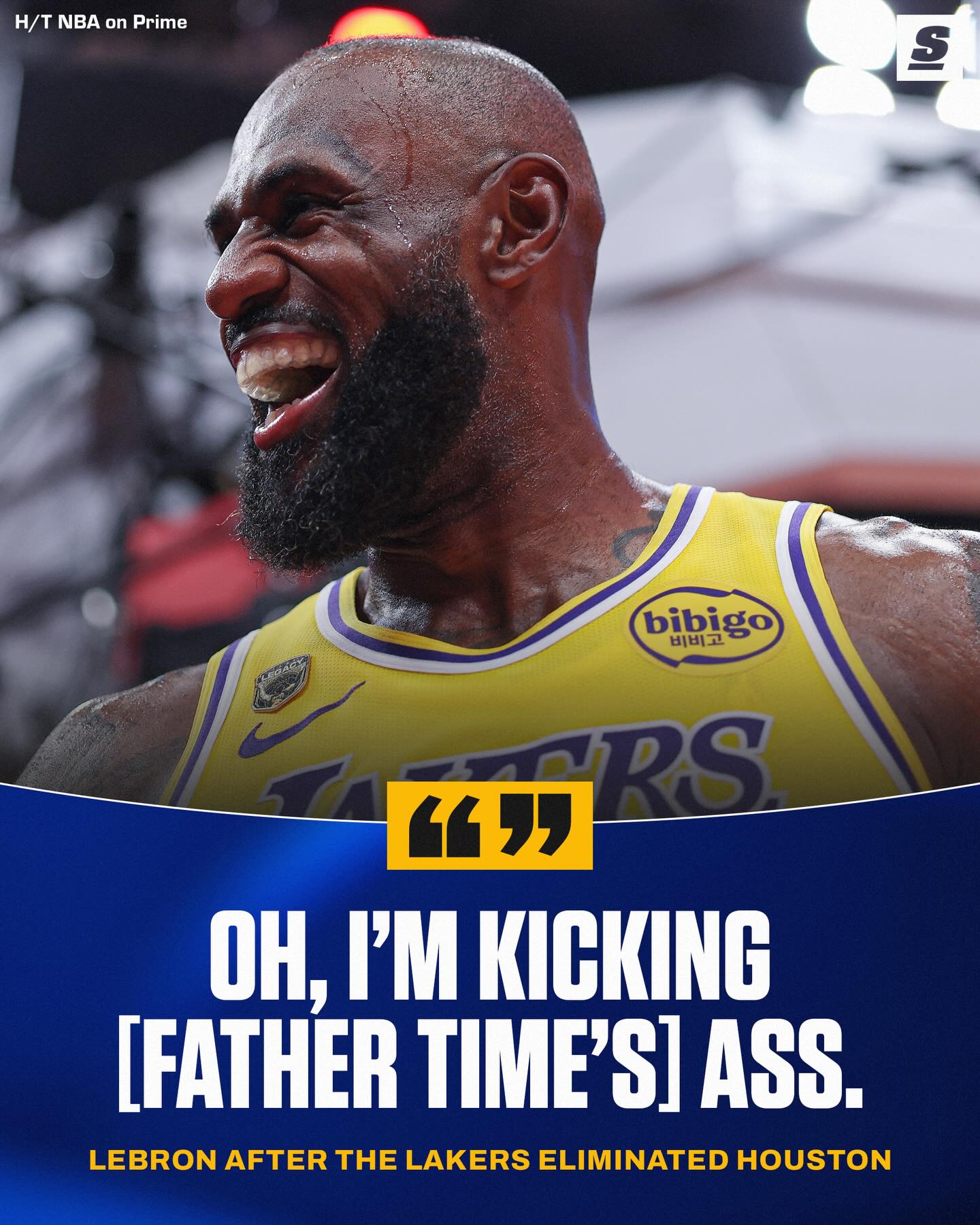 LeBron James wins another round with Father Time. 🤣
[h/t @nbaonprime]