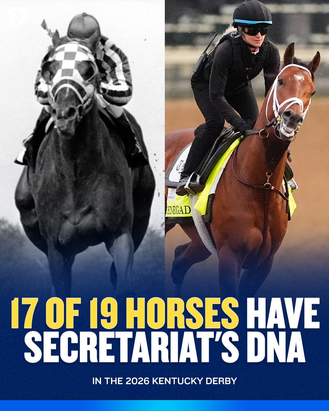 Secretariat’s bloodline runs deep in this years Kentucky Derby 🐎 

#KentuckyDerby