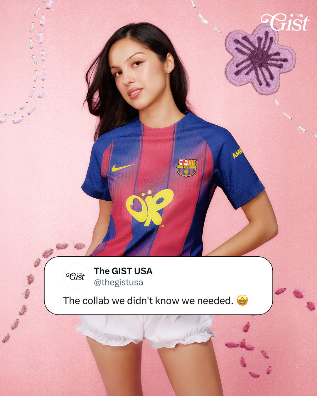 *adds to cart* 🤩⁣
⁣
FC Barcelona has teamed up with Grammy Award–winning artist Olivia Rodrigo as the latest artist to appear on the front of Barça’s jersey in the upcoming El Clásico against Real Madrid on May 10. 🔥⁣
⁣
The feature is part of Spotify’s ongoing partnership with the club. 👏⁣
⁣
Over recent seasons, Barça kits have featured artists including Drake, Coldplay, Karol G, The Rolling Stones, Rosalía, and Travis Scott on the front of their jerseys for El Clásico matches against Real Madrid, one of football’s biggest rivalries. ⚽⁣
⁣
And the next artist collaboration comes from pop star Olivia Rodrigo.. “It’s been so fun seeing the jersey come to life and creating a full collection with Spotify and Barça. On top of that, getting to perform for the fans who’ve been listening since day one, in a city like Barcelona, is going to be so special,” said Rodrigo. 🎵⁣
⁣
(c/o @fcbarcelona )⁣
#womenssports #menssports #soccer #popculture ⁣