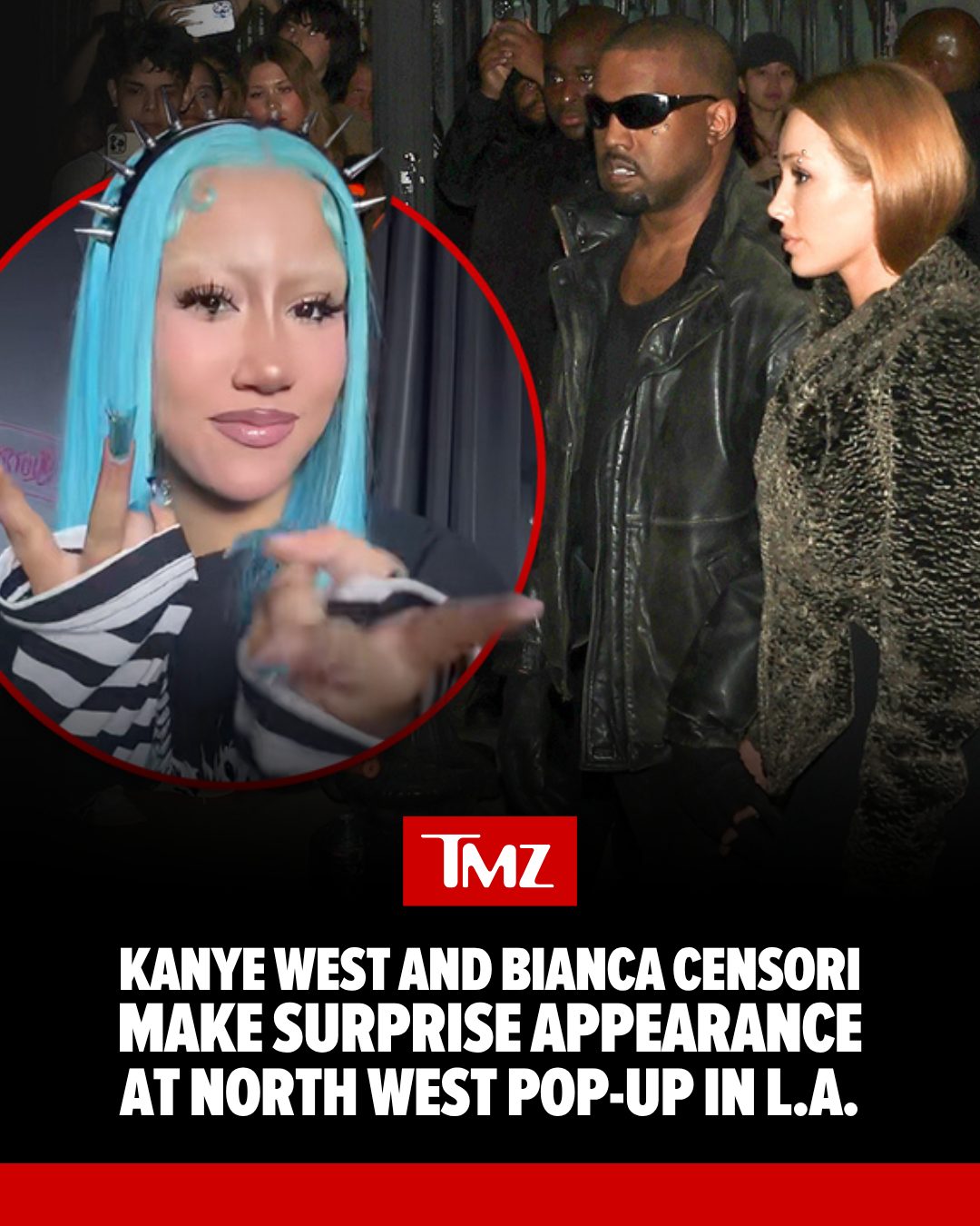 Kanye West and wife Bianca Censori stepped out in Los Angeles this week to support North West’s pop-up shop ... showing full-on support for the young prodigy's music debut.

📸 @backgrid_usa / TT/kimandnorth
