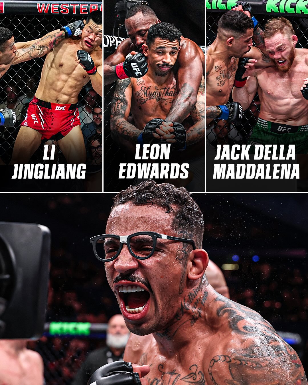 Carlos Prates is now the first fighter to knockout:

👊 Li Jingliang in 27 fights
👊 Leon Edwards in 28 fights
👊 Jack Della Maddalena in 21 fights

One of the most exciting fighters in the world today 🔥 #UFCPerth (via @ufc)