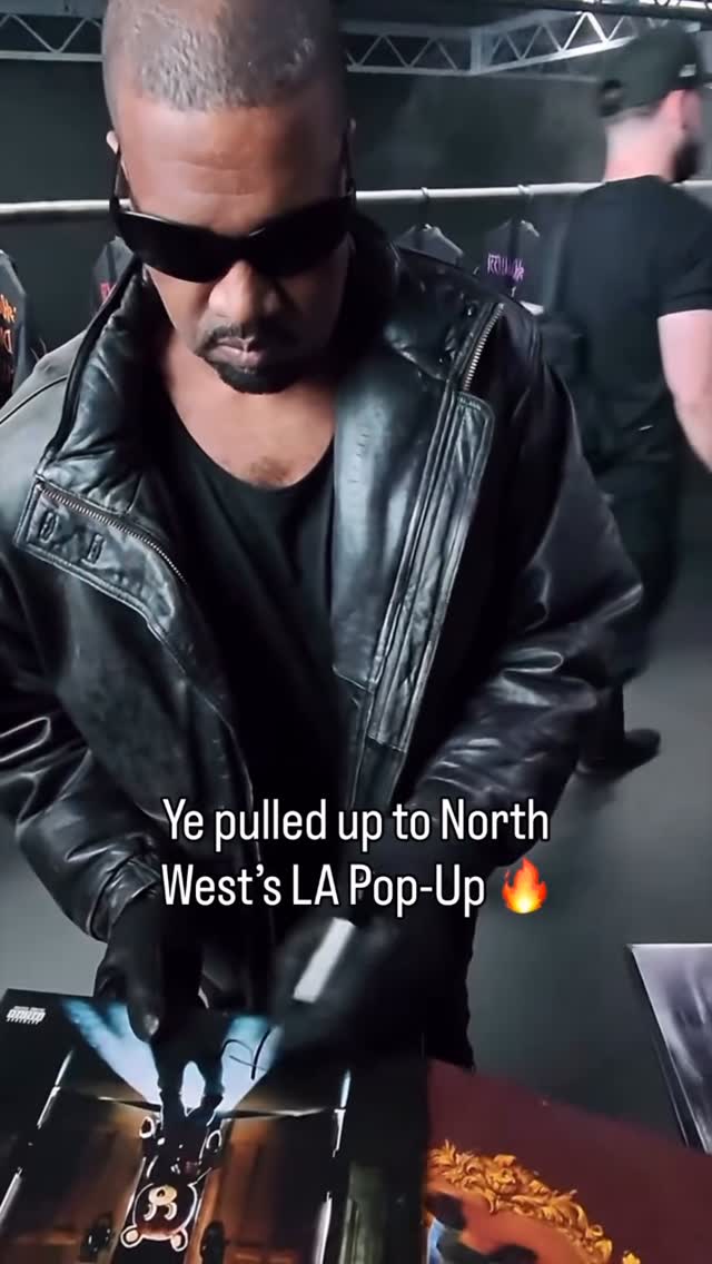 #Ye made a surprise appearance at the LA Pop-Up for North West’s ‘N0rth4ever’ EP‼️🔥

🎥: @d_bleezy_10