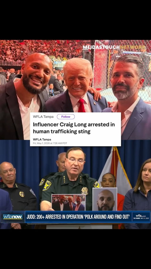 NEWS: MAGA influencer Craig Long has been arrested in a human trafficking and prostitution sting in Florida, along with Ryan Yates, a Trump supporter who pleaded guilty in February 2024 for his involvement in January 6.

Long posted this photo with Donald Trump and Donald Trump Jr. just a few weeks ago.