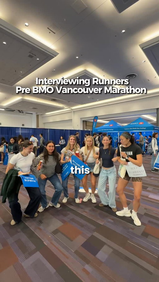 Interviewing runners at the @bmovanmarathon expo!!! Sounds like everyone is SO excited for tomorrow 🏃🏻‍♀️✨ @runvancanada