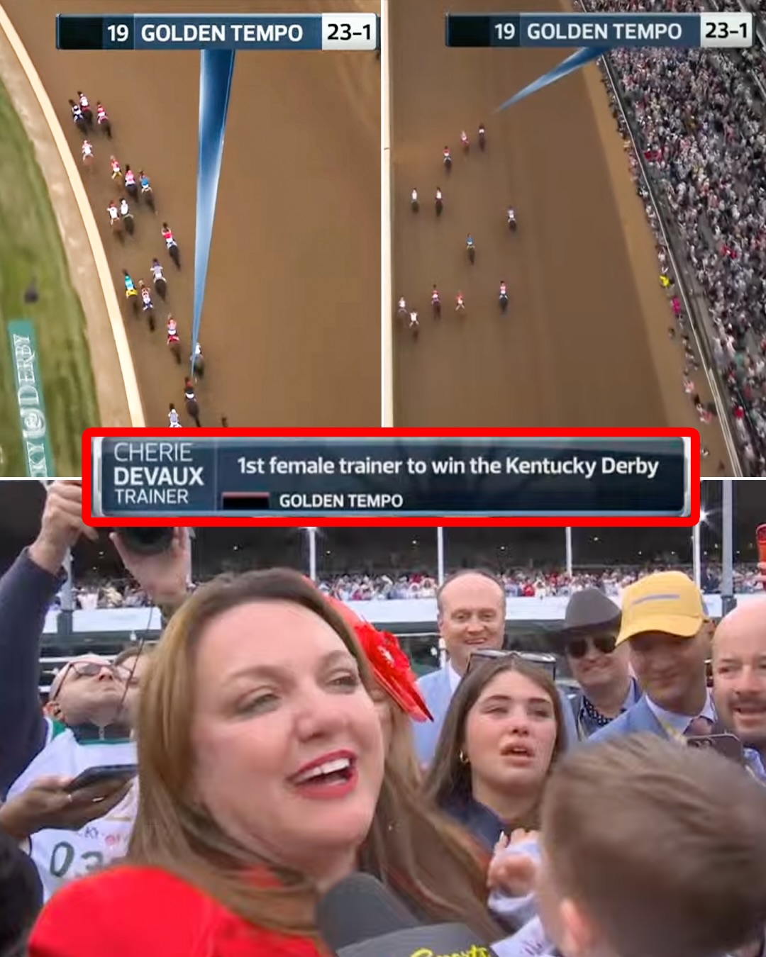 GOLDEN TEMPO WINS THE 152ND KENTUCKY DERBY 🐴

CHERIE DEVAUX BECOMES THE FIRST FEMALE TRAINER TO WIN THE HISTORIC RACE 👏