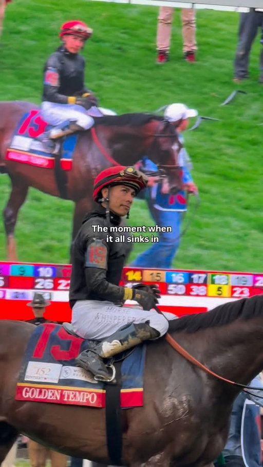 Jose Ortiz Jr. securing his first Kentucky Derby win and Oaks/Derby double ❤️