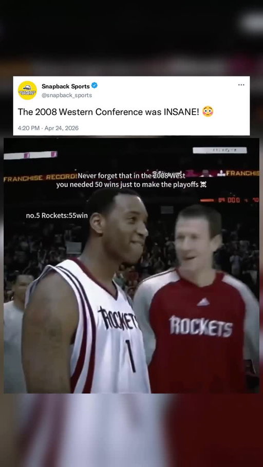 The 2008 Western Conference was easily one of the deepest fields in NBA history 😳

8 teams won 50+ games, and the 8-seed Denver Nuggets finished 50-32. That’s the only time in league history every playoff team in a conference hit 50 wins. The 9-seed Golden State Warriors went 48-34 and missed the playoffs. In the East that record would’ve been the 4-seed.

2008 Western Conference: 
▫️Lakers finished 1st at 57-25 after trading for Pau Gasol in February. 
▫️Hornets with Chris Paul were 56-26. 
▫️Spurs 56-26. 
▫️Jazz 54-28. 
▫️Rockets 55-27 with a 22-game win streak. 
▫️Suns 55-27 with Shaq. 
▫️Mavs 51-31 with Dirk. 
▫️Nuggets 50-32 with Melo + Iverson. 

The difference between the 1-seed and 8-seed was 7 games.

(Via manami.cocom/ TT)