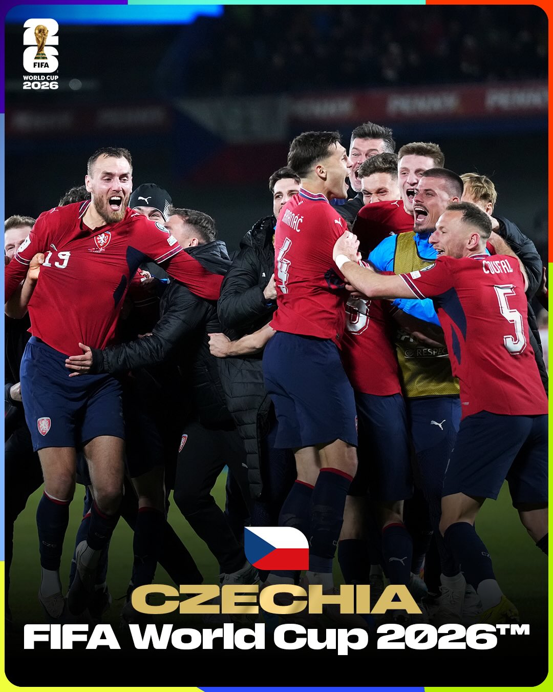 Welcome back to the world stage, 🇨🇿 Czechia, following an exciting qualification campaign! 

I wish you the very best at the most inclusive 🇨🇦🇲🇽🇺🇸 FIFA World Cup ever, and am confident you will create plenty of happy moments for your fans. 🌍⚽

⚽ 11 June: Korea Republic v Czechia
⚽ 18 June: Czechia v South Africa
⚽ 24 June: Czechia v Mexico

#FootballUnitesTheWorld