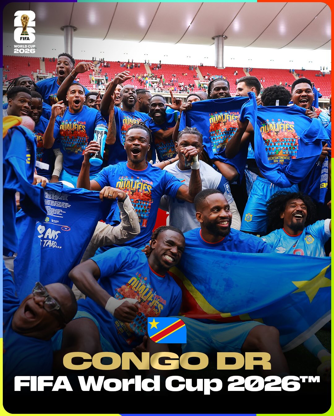 Bonne chance à la @fecofardc 🇨🇩 pour la Coupe du Monde de la FIFA 2026 🇨🇦🇲🇽🇺🇸 !
 
Quel plaisir de retrouver les Léopards. La République Démocratique du Congo apporte un talent immense au football mondial, et je souhaite à tout le pays de réaliser une compétition couronnée de succès en Amérique du Nord. 🌎

Good luck 🇨🇩 @fecofardc at the FIFA World Cup 2026 🇨🇦🇲🇽🇺🇸!

It is great to see the Leopards back. Congo DR brings incredible talent to the global stage, and I wish the entire nation a successful tournament in North America. 🌎

⚽ 17 June: Portugal v Congo DR
⚽ 23 June: Colombia v Congo DR
⚽ 27 June: Congo DR v Uzbekistan

#FootballUnitesTheWorld