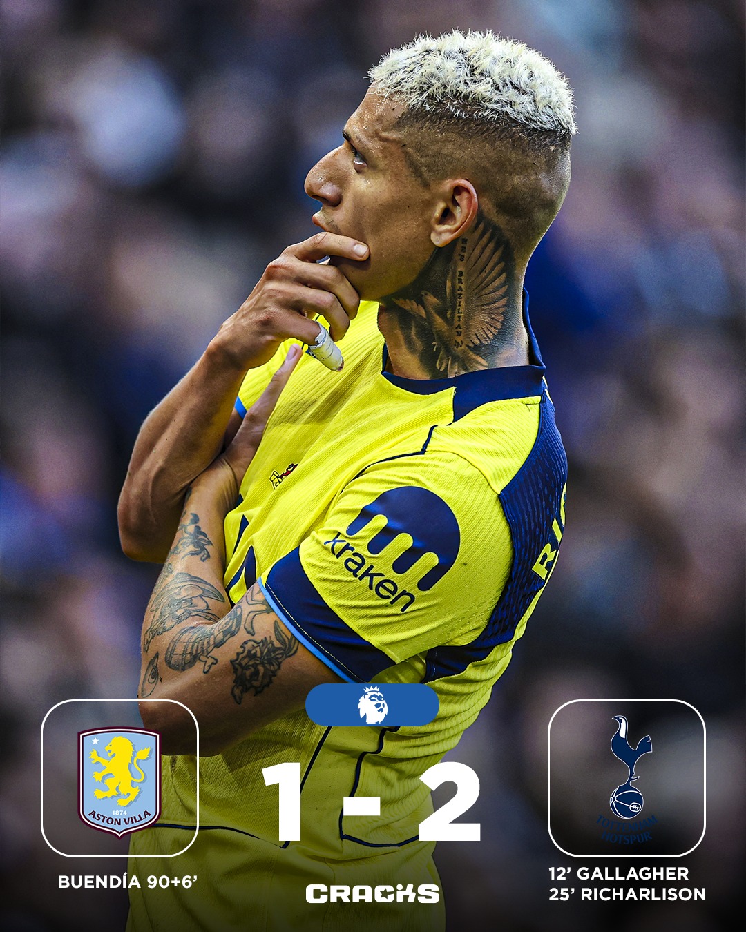 ➟ 𝙁𝙄𝙉𝘼𝙇 | Aston Villa 1-2 Tottenham

𝐕𝐈𝐂𝐓𝐎𝐑𝐈𝐀. Los Spurs ganan un partido complicado y ahora depende de sí mismo para salvar la categoría.

Jornada 35 🗓 | Premier League 🏴󠁧󠁢󠁥󠁮󠁧󠁿
