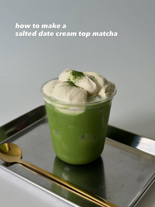 how to make salted date cream top matcha