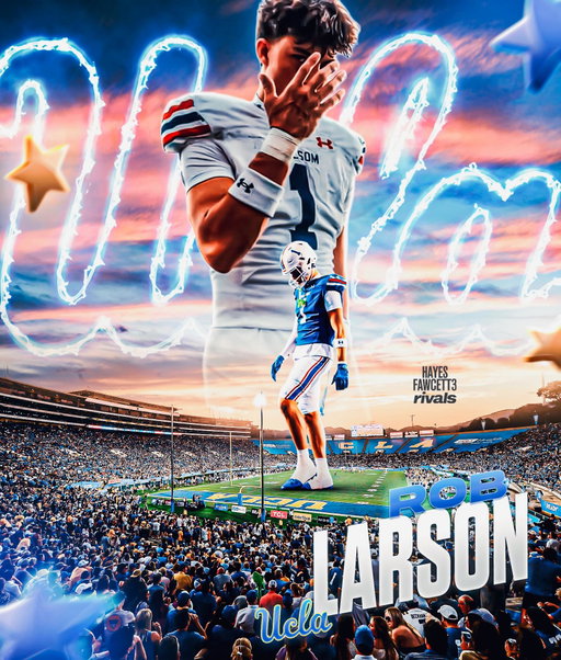 BREAKING: Class of 2027 WR Rob Larson has Committed to UCLA, he tells me for @rivals.ig 

The 6’3 200 WR chose the Bruins over Vandy, Washington, and Cal 

“Something special Bruin #4sUP”