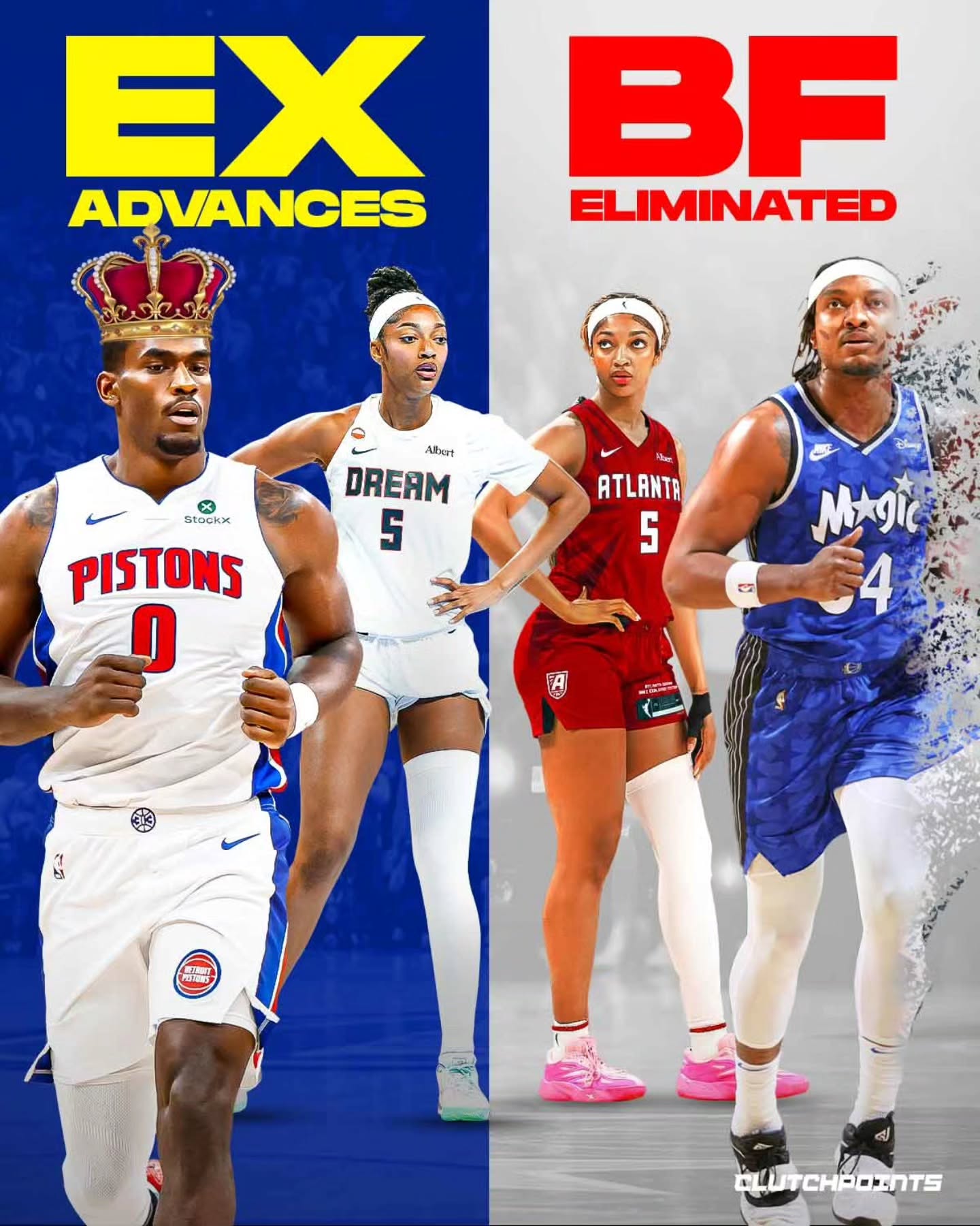 The Pistons coming back from 3-1 to eliminate the Magic was more than just basketball.

For Jalen Duren, it may have been personal.

Back in 2024, WNBA star Angel Reese was rumored to be dating Duren.

Now, Reese is dating Magic center Wendell Carter Jr.

They started dating last year, and rumors spread after Carter attended her 23rd birthday party in May.

Carter confirmed the relationship in November 2025.

Angel Reese, though, threw fuel on the fire by posting an IG video earlier this series—of Carter dunking on her ex, Jalen Duren.

But after falling behind 3-1, Pistons stepped up their game, outmuscling the Magic for three straight elimination games.

And now, Duren gets the last laugh: sending his ex's new man home for the summer.