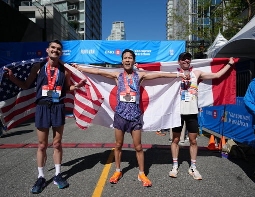 Presenting more of your BMO Vancouver Marathon champions👑✨

A tight competition between the runners, these athletes left it all on the course with a massive congratulations to our top three finishers:

🥇 Fujiwara Kosuke (JPN) — 2:22:03 
🥈 Russell Pennock (CAN) — 2:22:33 
🥉 Zachary Anderson (USA) — 2:23:30
 

bmovanmarathon.ca/results-2026

bmovanmarathon.ca/photos

bmovanmarathon.ca/champions