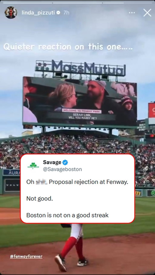 Yikes 😬

It looks like nobody is getting a ring at Fenway Park this year. 

(via linda_pizutti on Instagram)