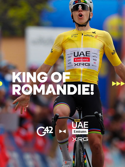 Unstoppable from start to finish

@tadejpogacar conquers the Tour de Romandie with his fourth stage win this week, sealing the overall title in style 🏆🇸🇮

#WeAreUAE #G42 #TDR2026 #G42ai #ExponentialAI